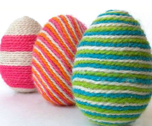 Fun Yarn Wrapped Easter Eggs