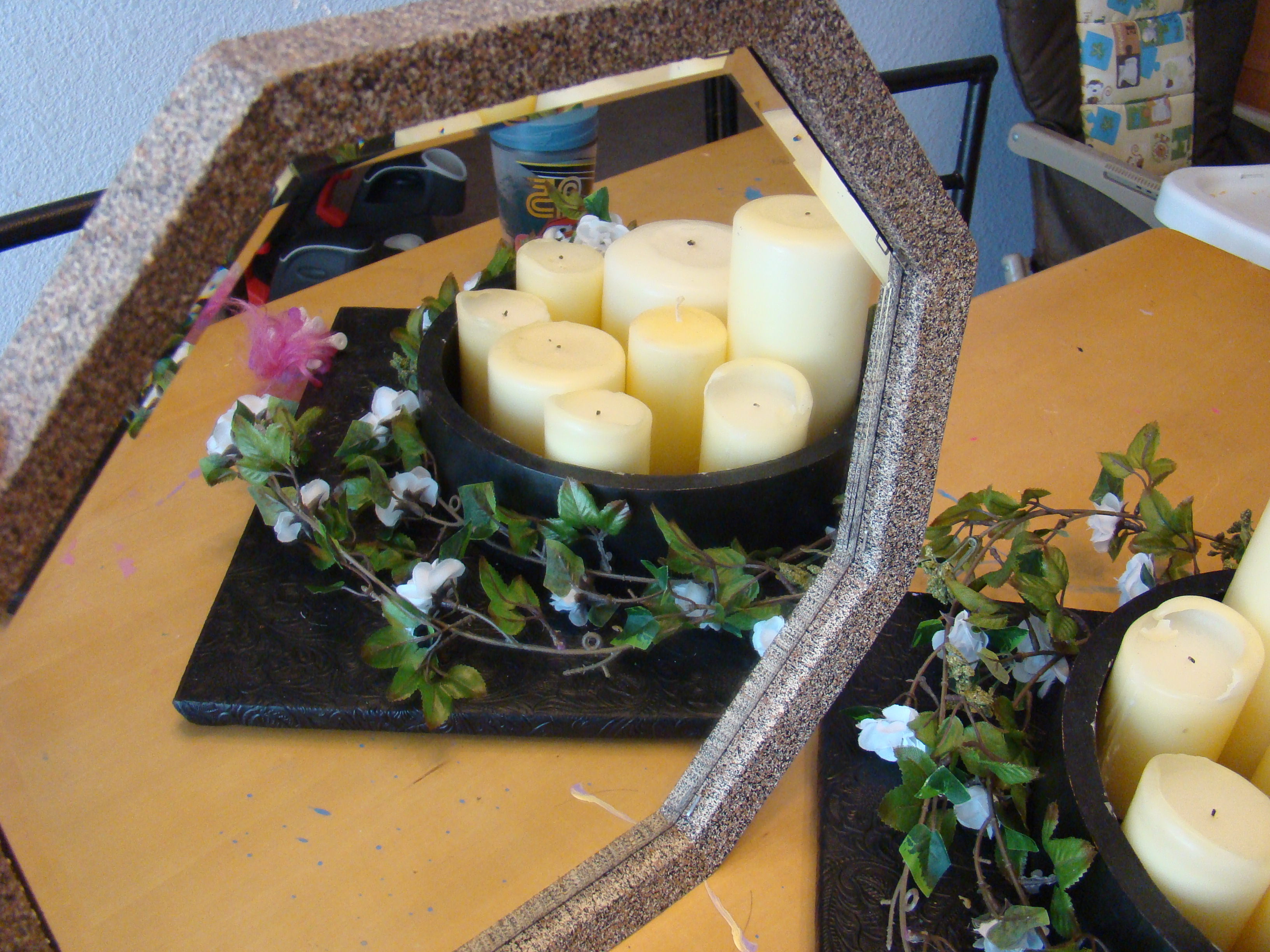 "Stone" Framed Octagon Mirror