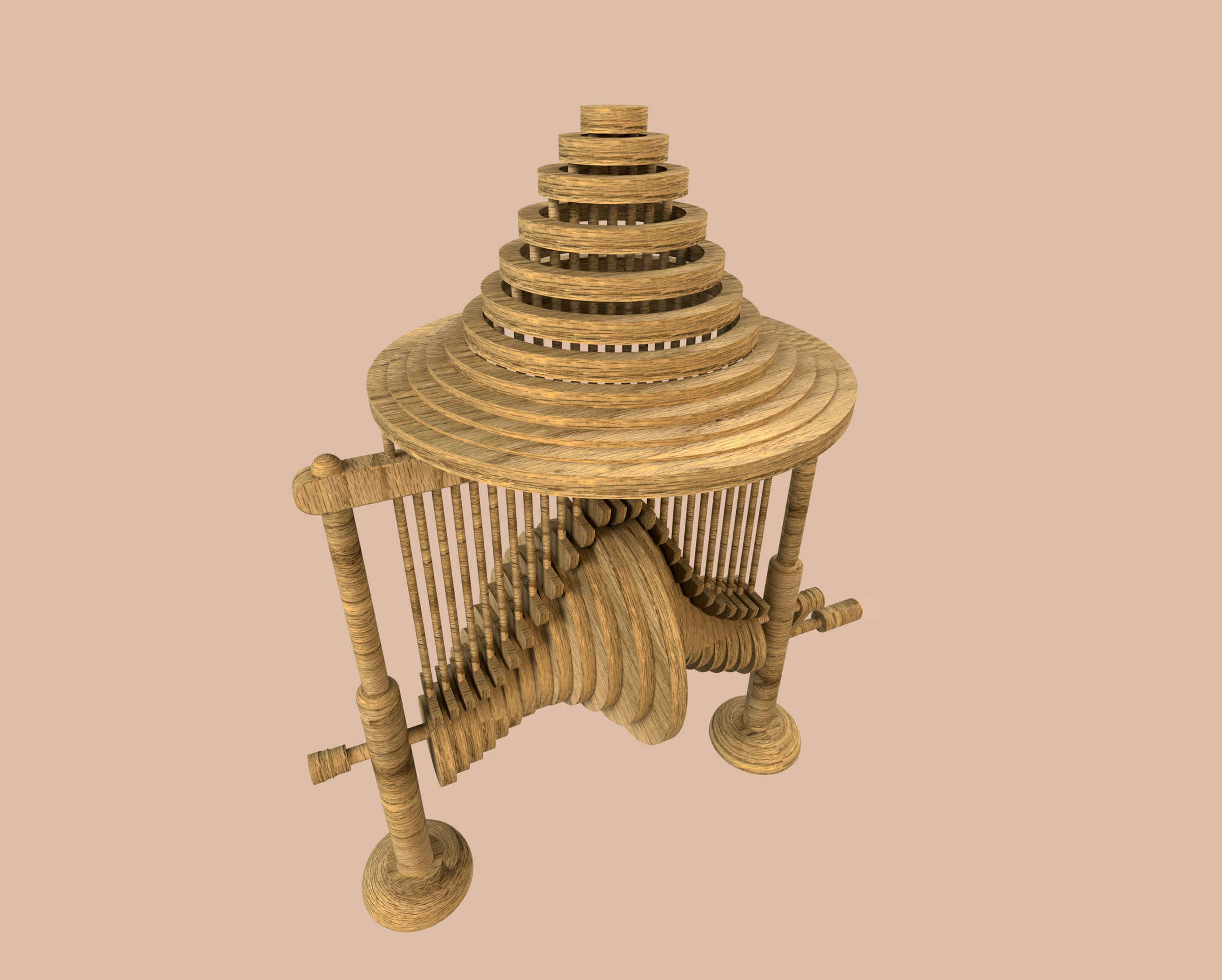 Kinetic Water Ripple Automata Sculpture