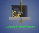 Loading flexible filament to extruder