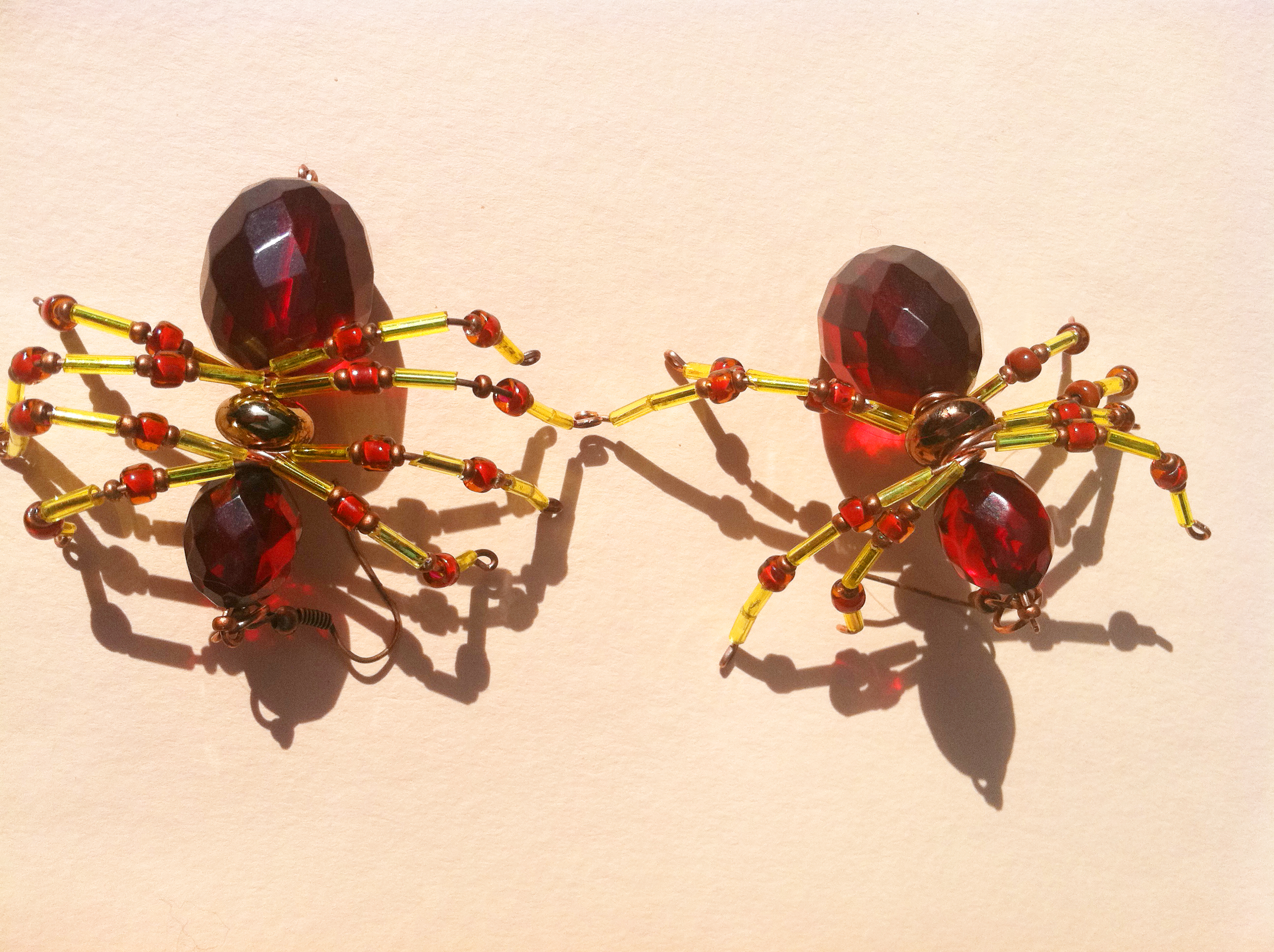 Blood Amber Spider Earrings