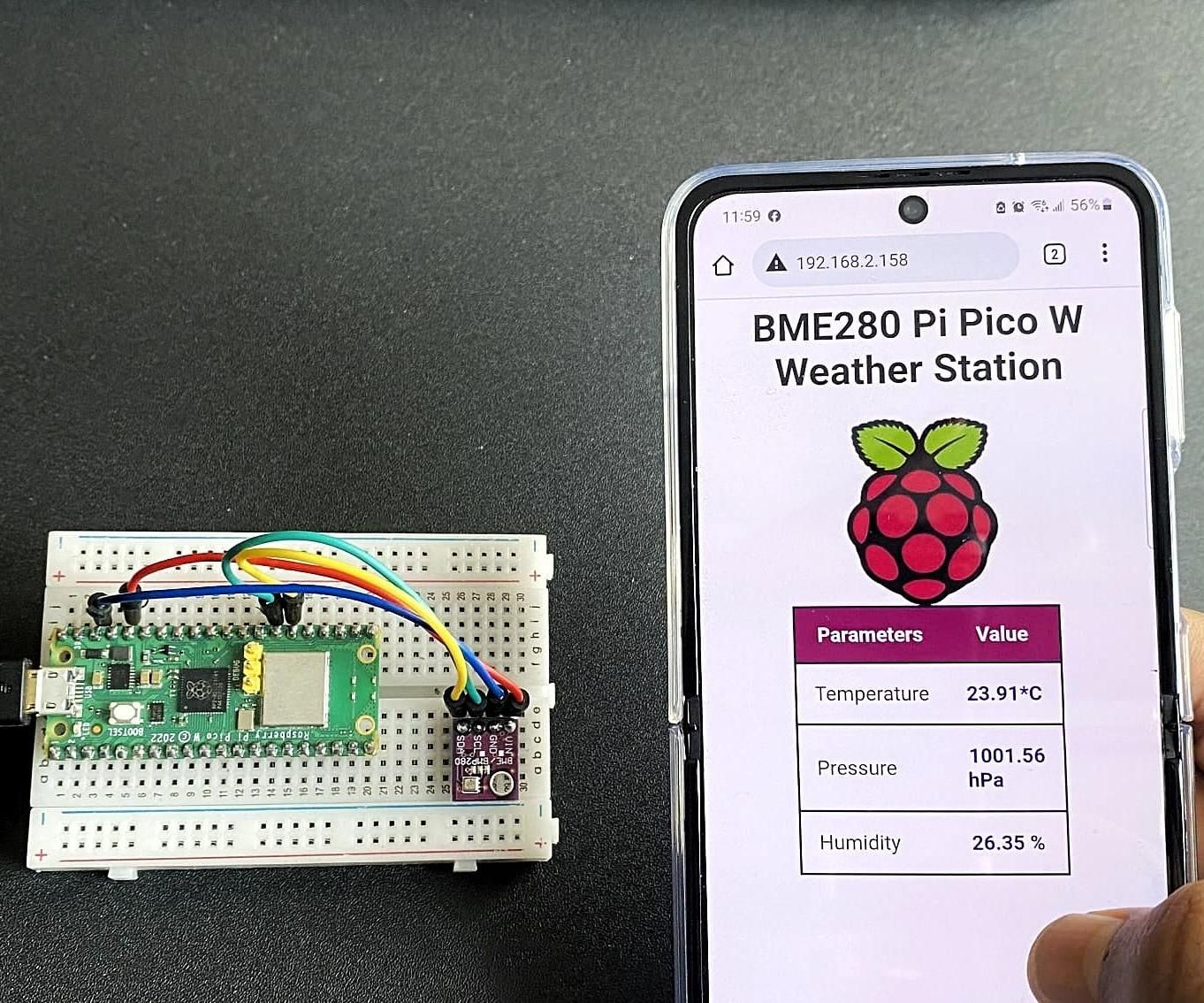 Make a Simple Raspberry Pi Pico W Weather Station With BME280