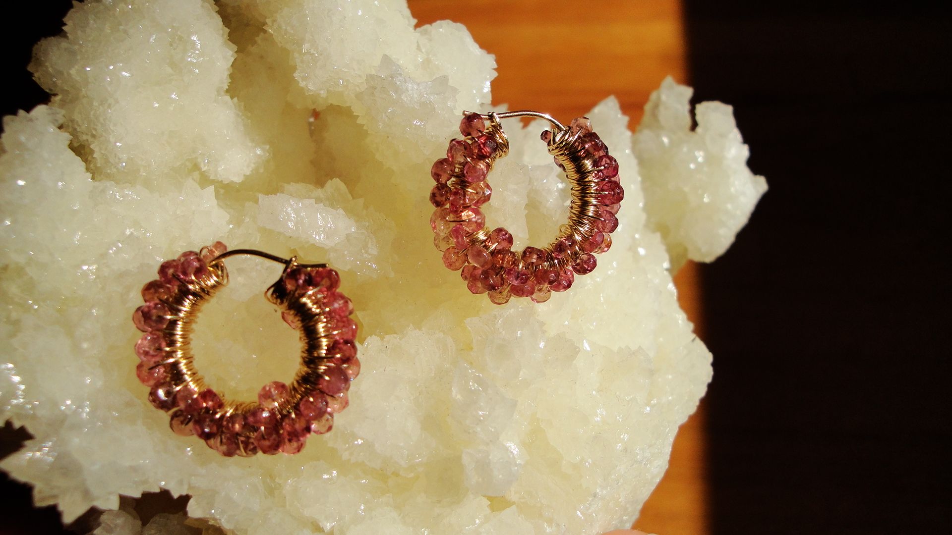 24kt Pink Tourmaline Earrings