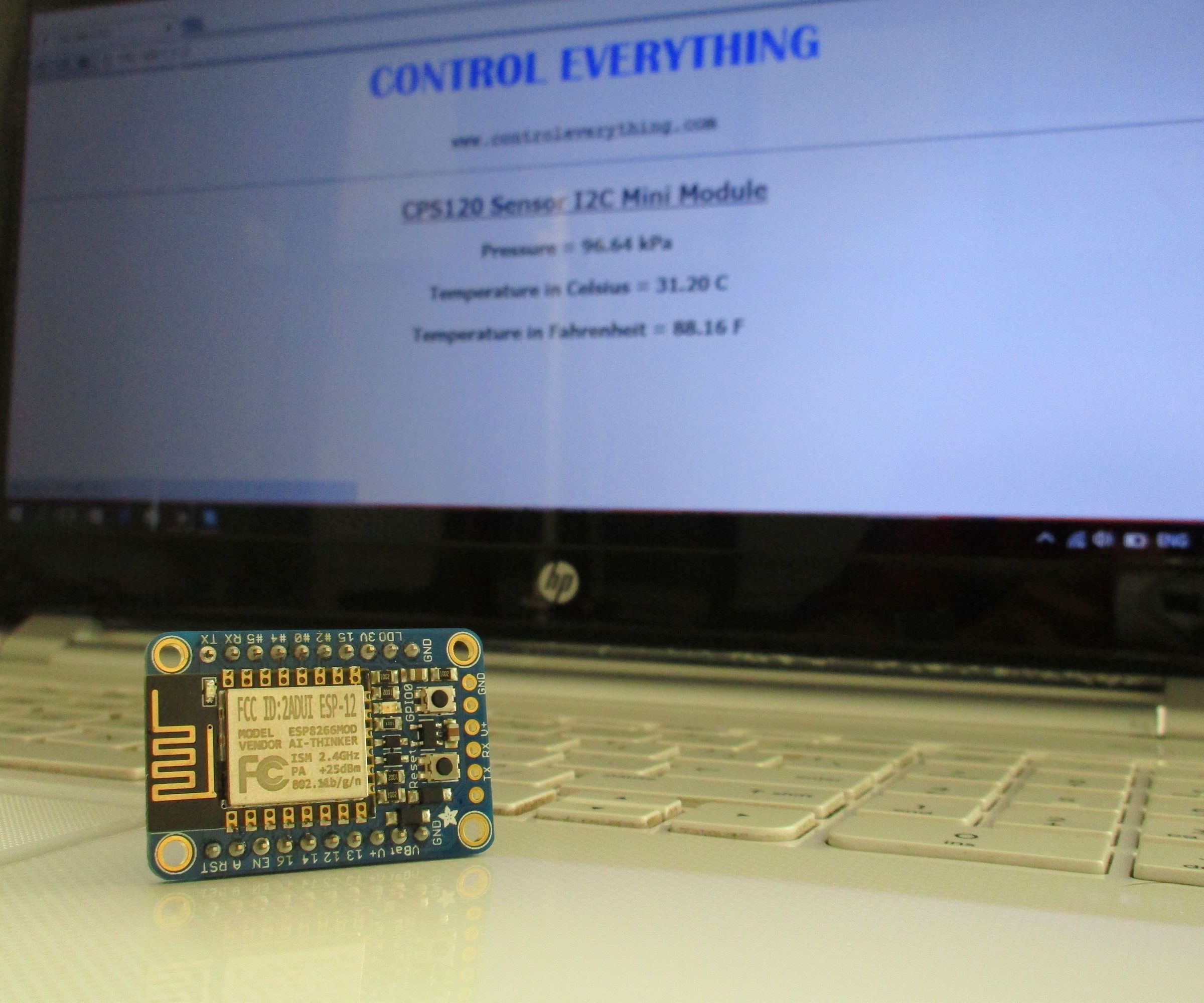 Pressure and Temperature Monitoring Web Server Using ESP8266 and CPS120