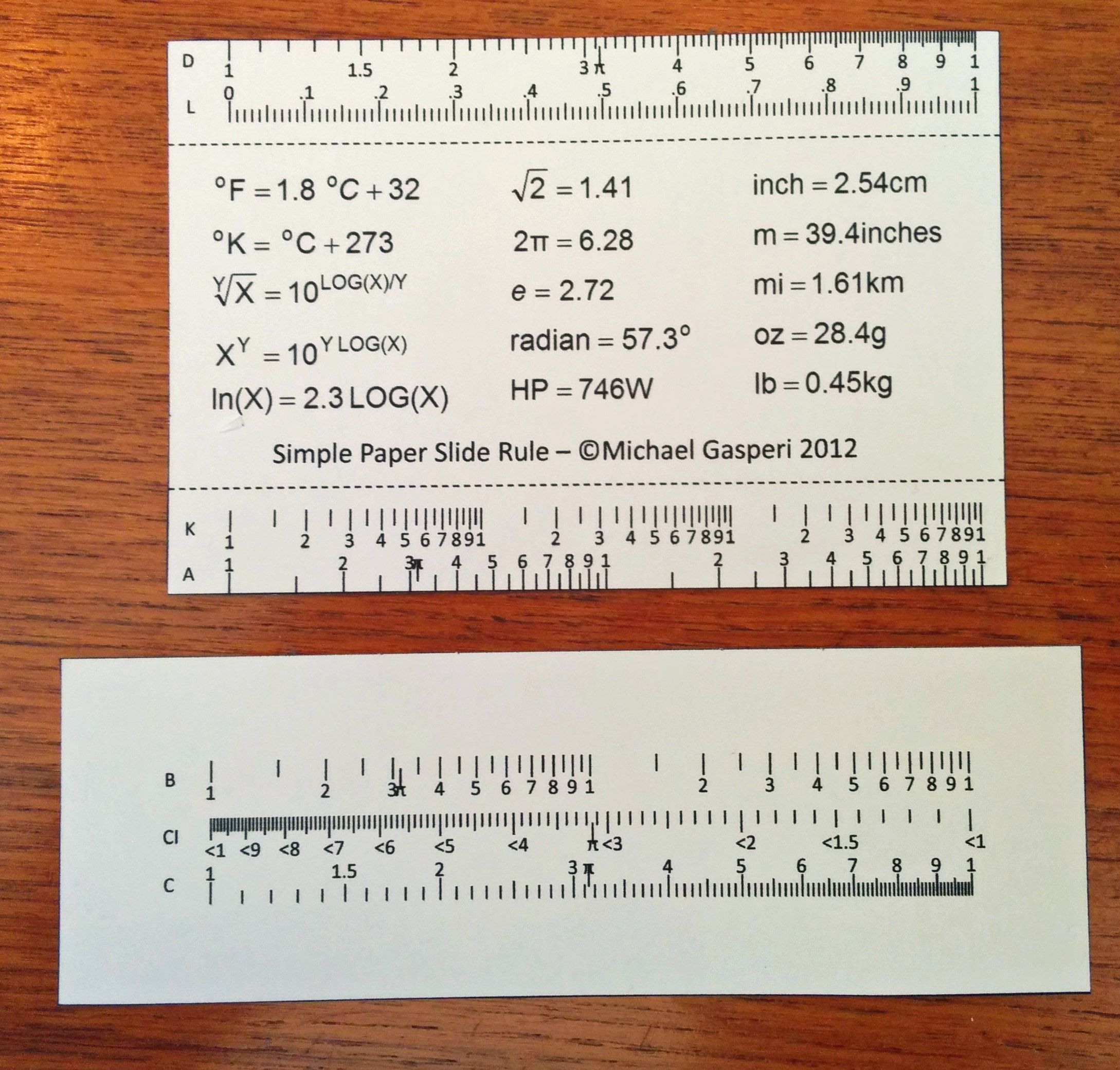 Make a Simple Paper Slide Rule 10 Steps Instructables
