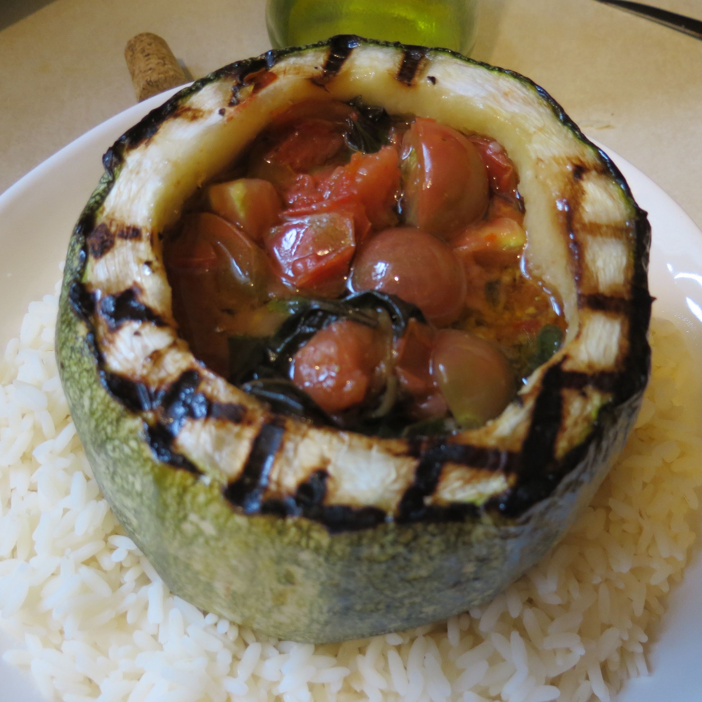 From Garden to Grill: Grilling Round Zucchini Stuffed with Heirloom Tomatoes