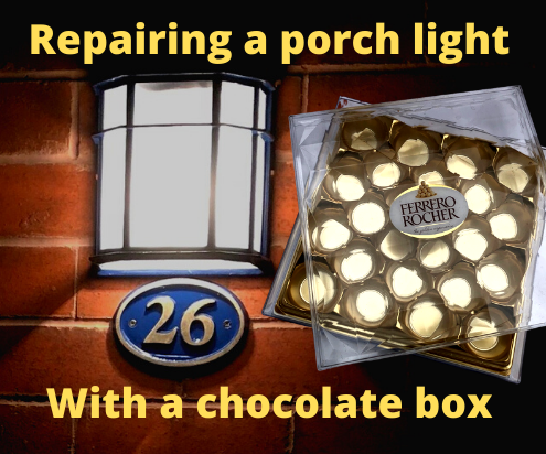 Porch Light Reglazing From a Chocolate Box.