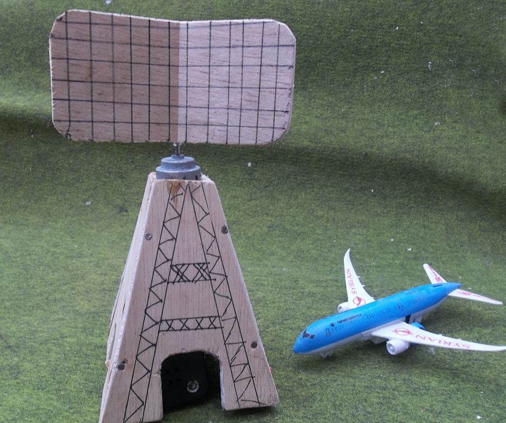 Wooden Radar Tower Toys | Working Rotating Antenna