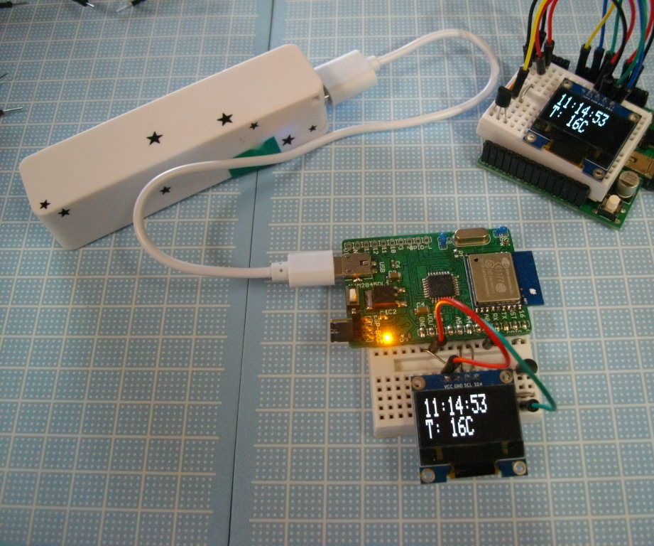 DeepSleep ,NTP Clock(OLED) + analog Sensor(LM60BIZ) with ATmega328P