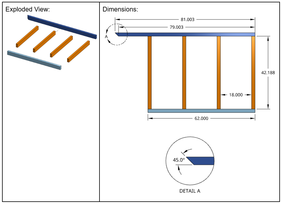Left and Right Unit Floor Joist Dimensions: Part F