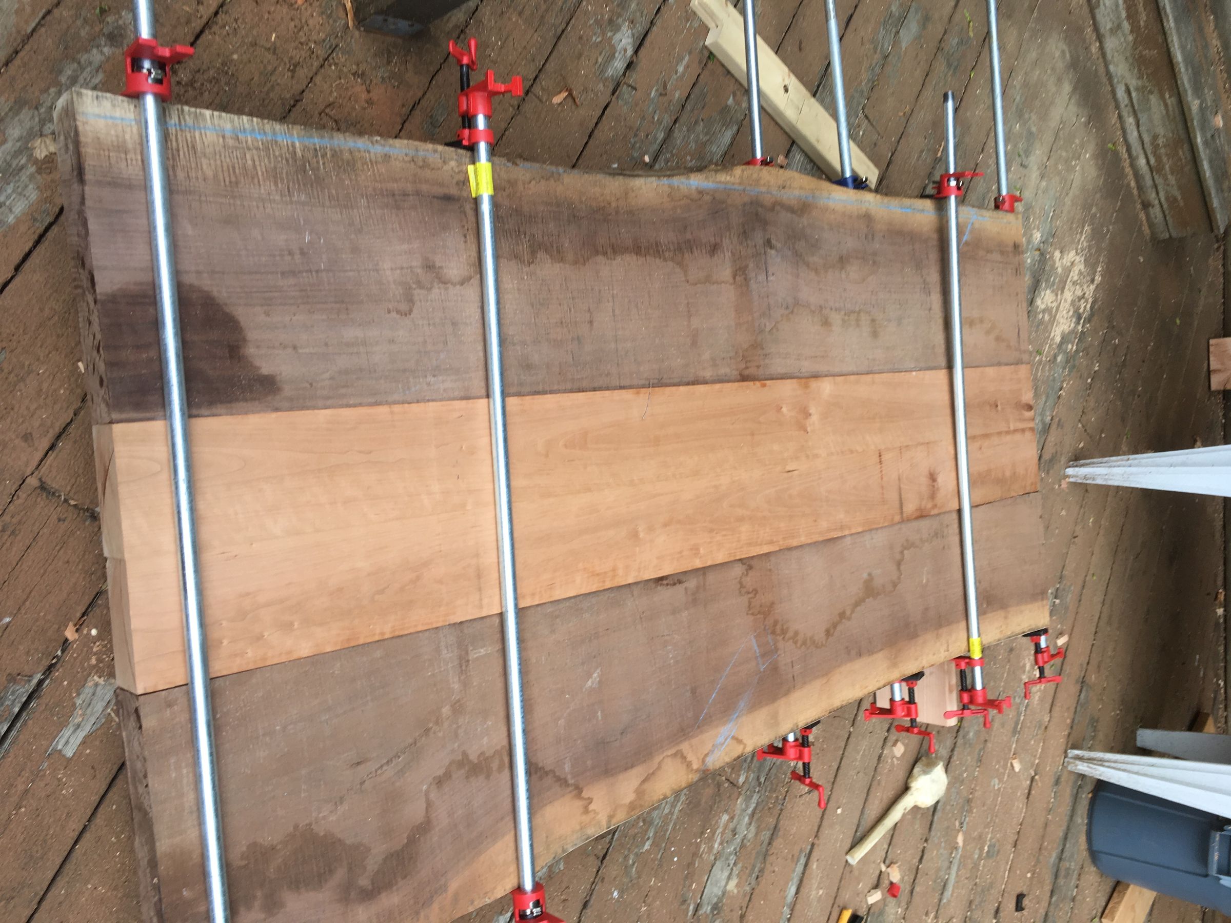Live Edge Black Walnut and Cherry Hayrake Dining Room Table : 11 Steps ...