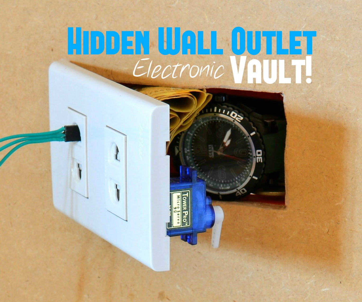 Hidden Wall Outlet Safe (w/Arduino Lock) 9 Steps (with Pictures