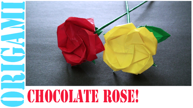 How to Make an Origami Valentine's Day Chocolate Rose!