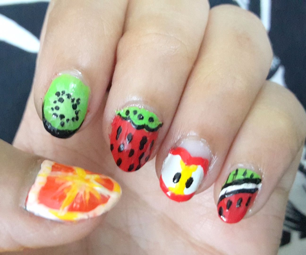 DIY Fruit Nail Designs