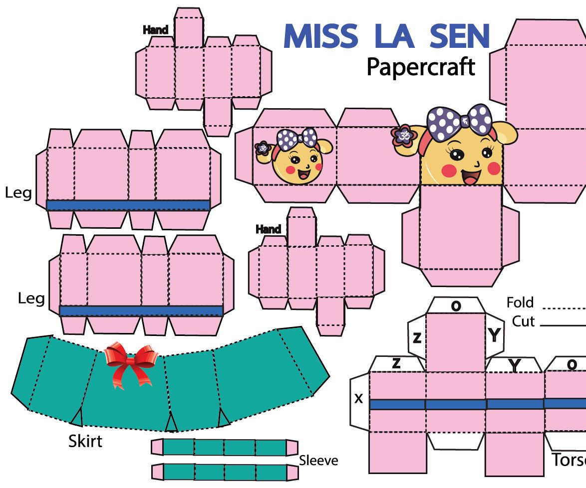 How to Make Miss La Sen in Skirt Papercraft.