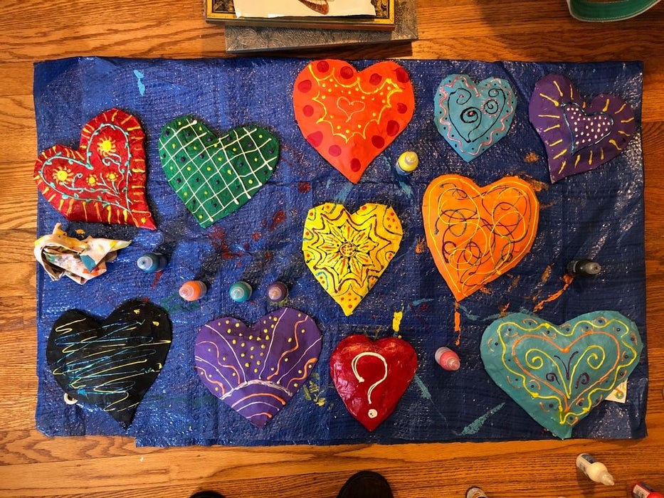 Paper Mache Hearts