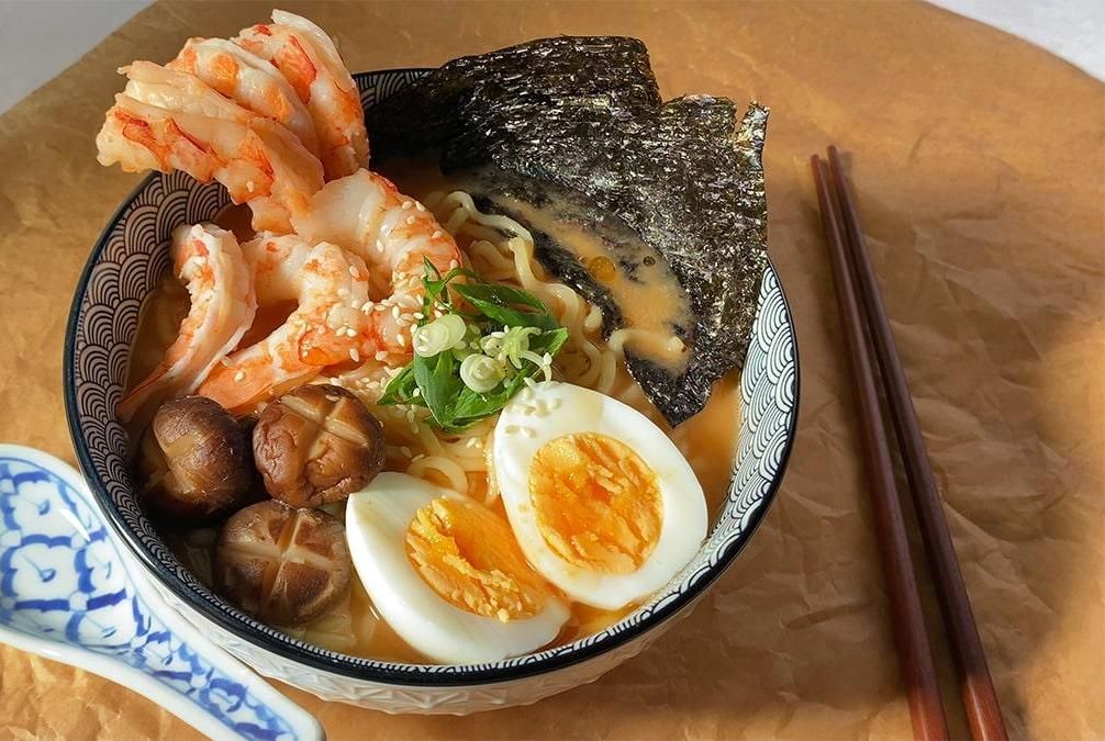 Creamy Shrimp Ramen With Instant Noodles