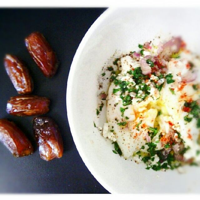 Poached Eggs With Feta and Cilantro