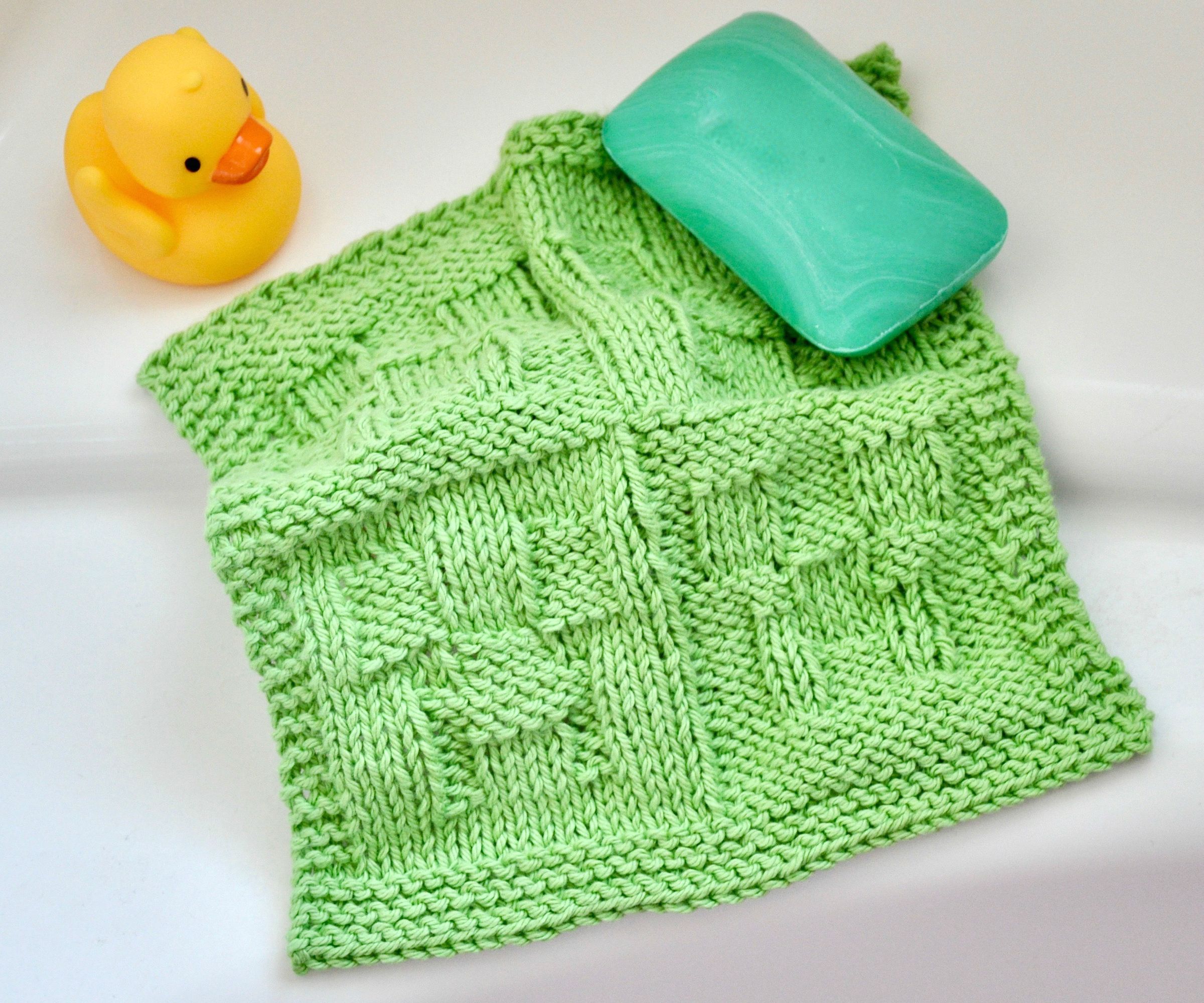 Knit Minecraft Creeper Washcloth