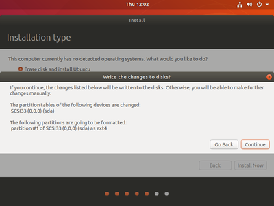 Creation of a "Ubuntu 18.04" VM