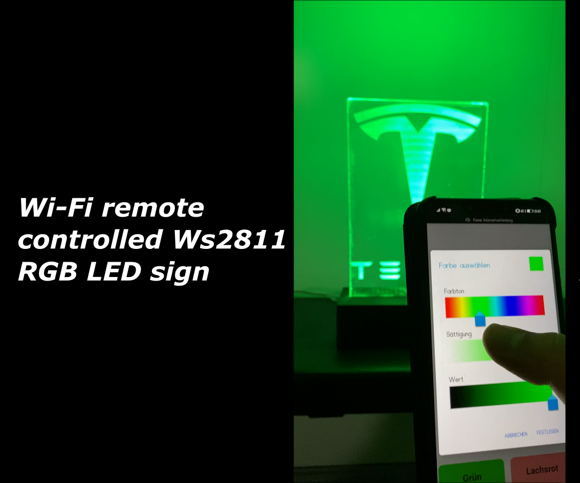 Wi-Fi Remote Controlled Ws2811 RGB LED Sign With ESP8266