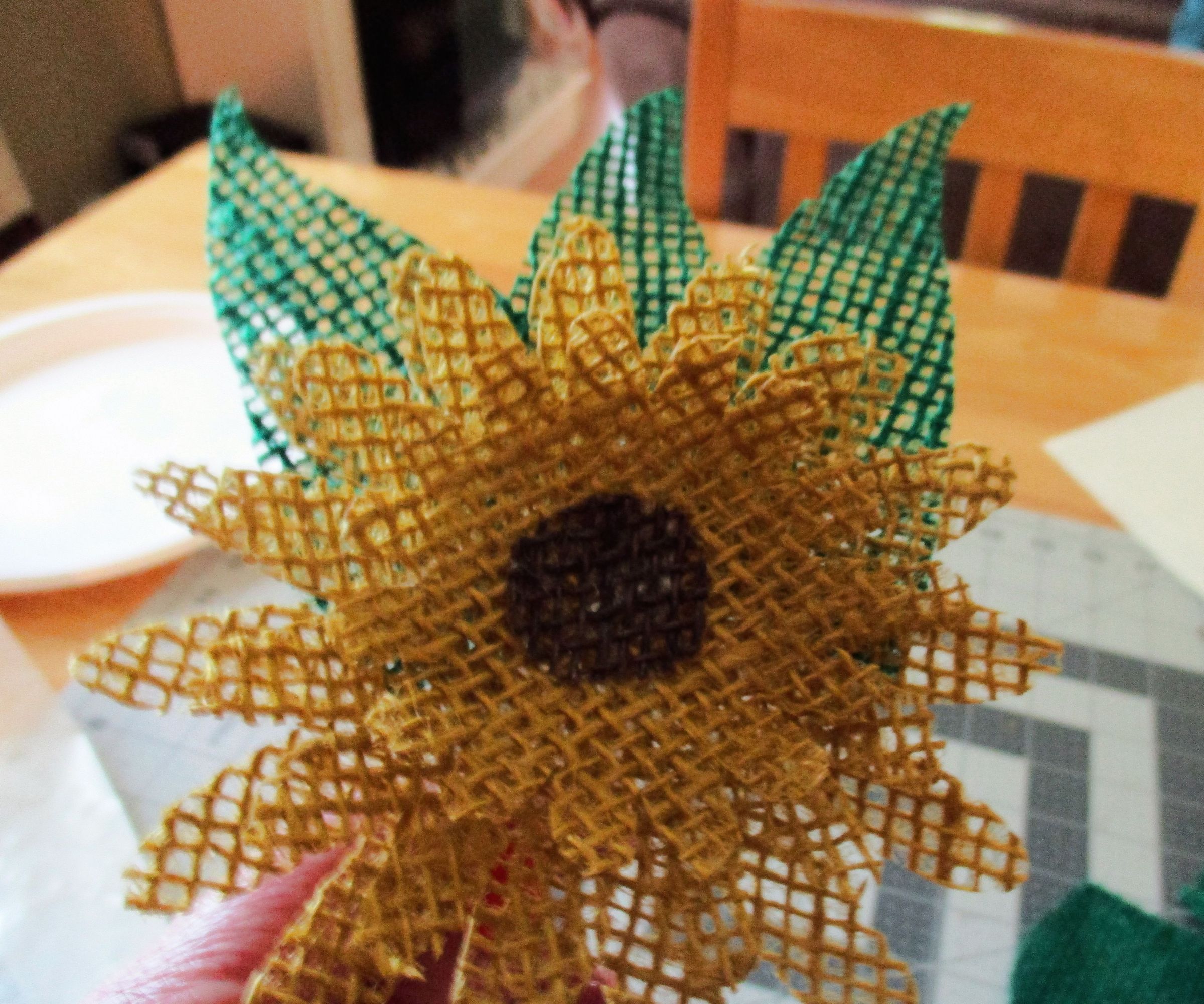 Burlap Sunflower Pick