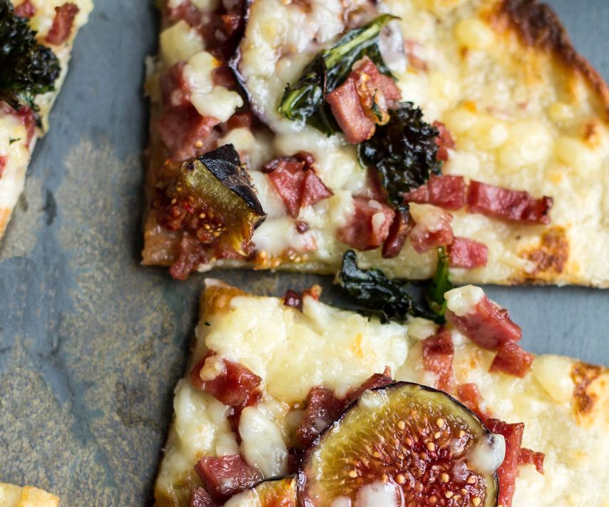 Amazing Flatbread Topped With Duck Bacon and Figs