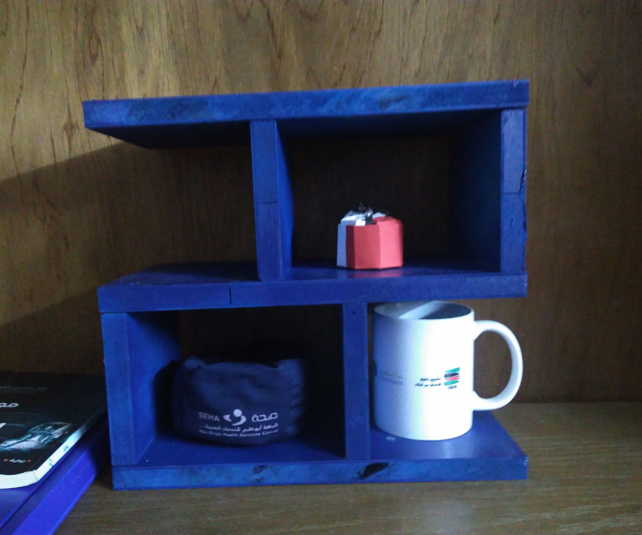 Blue Floating Plywood Shelf 5 Steps Instructables