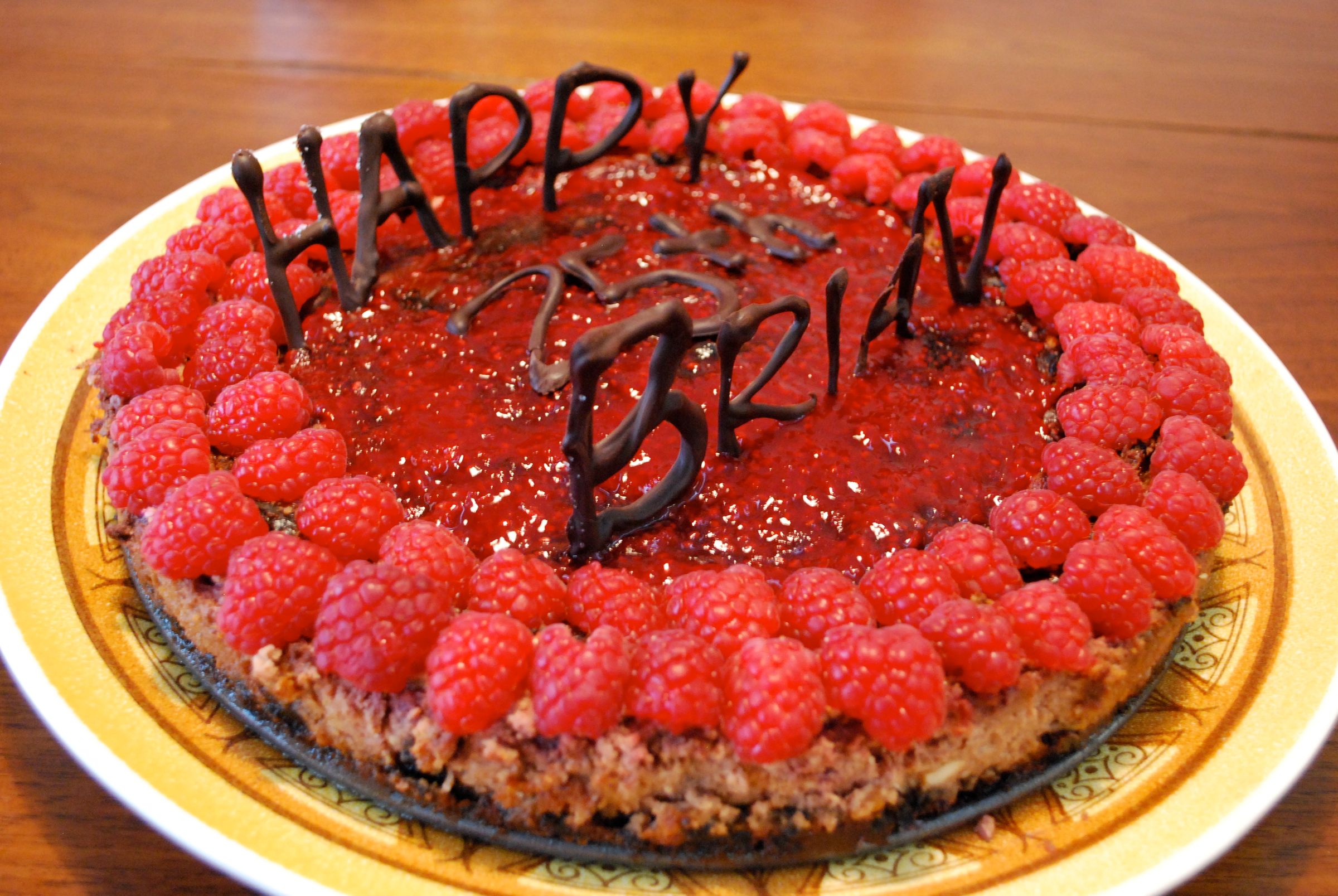 Chocolate Raspberry Birthday Cheesecake