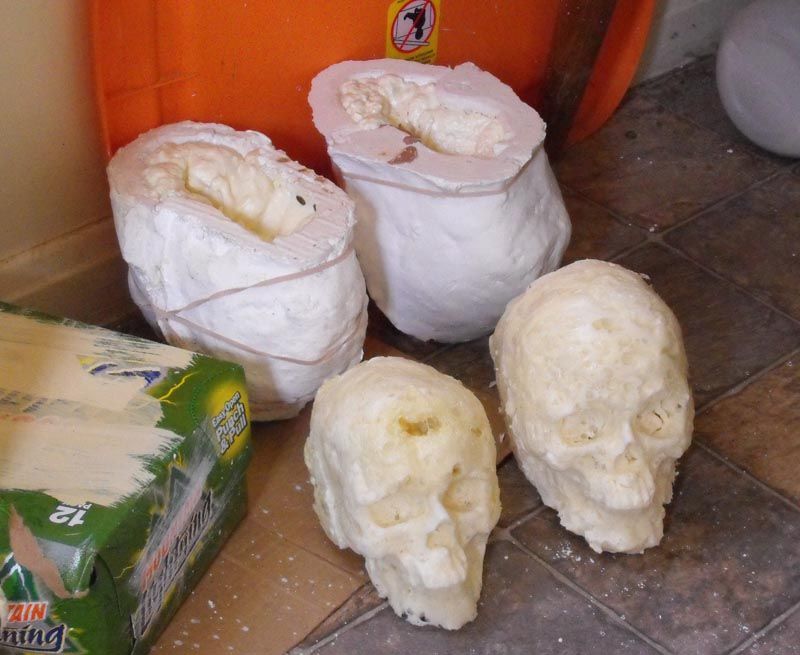 Plaster Molds and Foam Skulls
