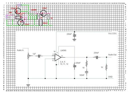 LM380 Audio Amplifier Schematics and Parts