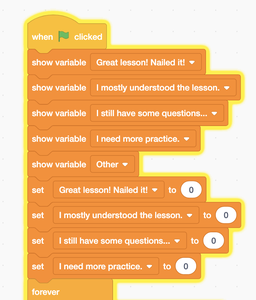 Create Variables in Scratch You Want to Track