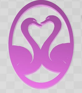 Swan Heart Necklace: 3D Printed 