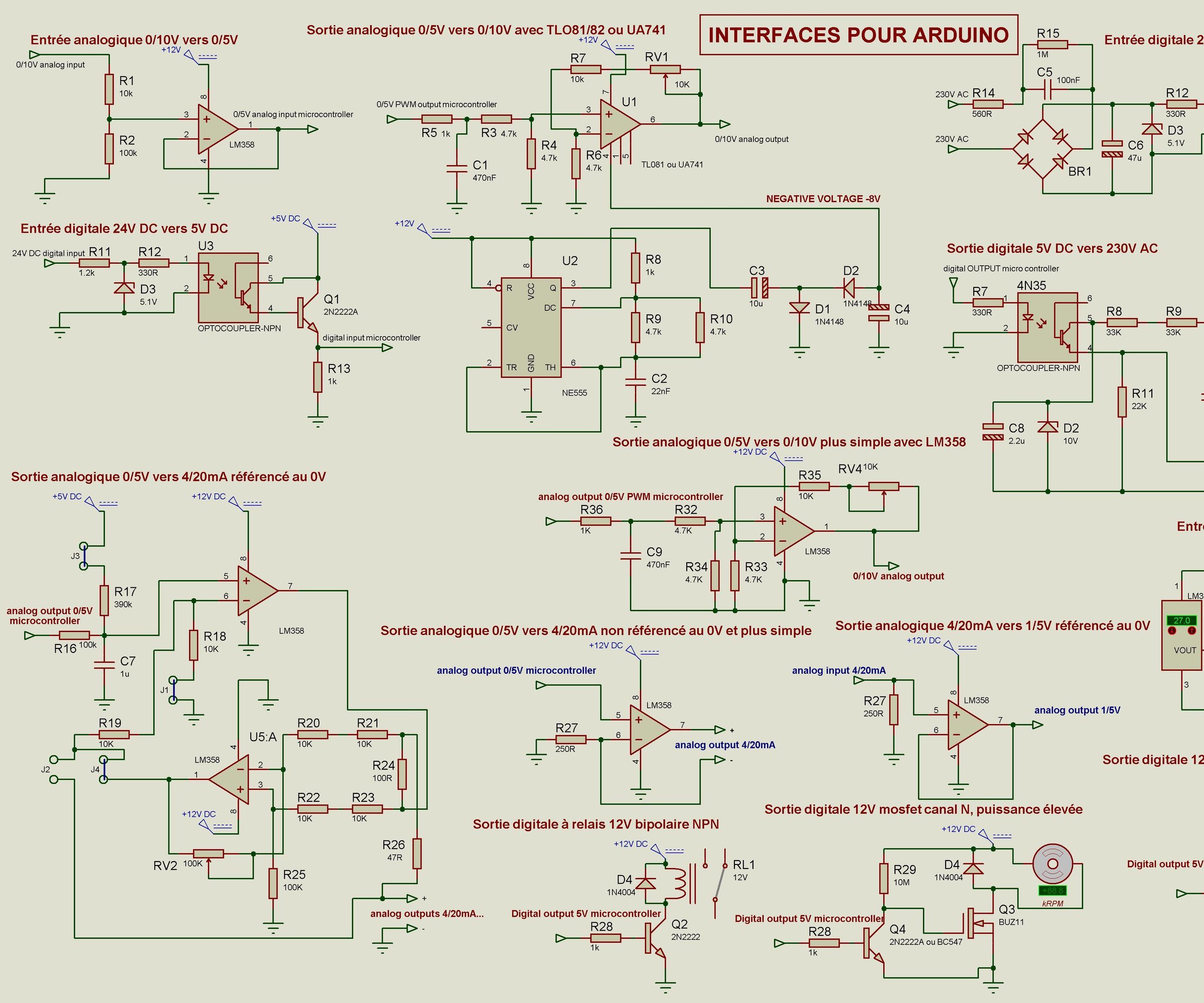 ARDUINO Interfaces and Converters for INPUT/OUTPUT Digital/analog