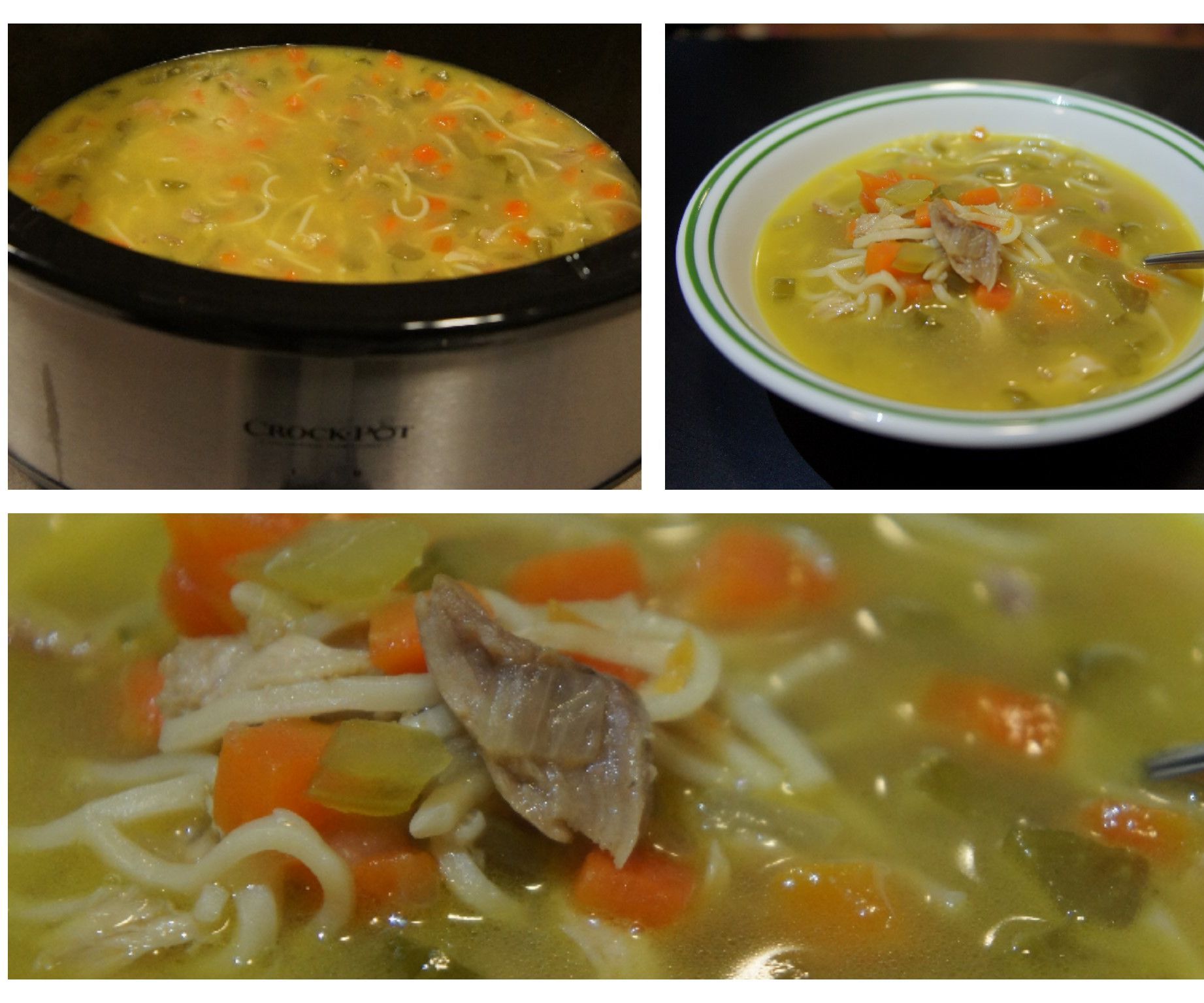 Simple Roasted Chicken Noodle Soup in Crock Pot