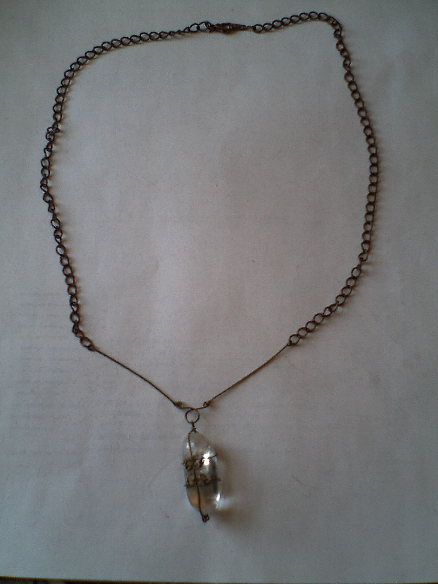 Antiqued Quartz Crystal Necklace