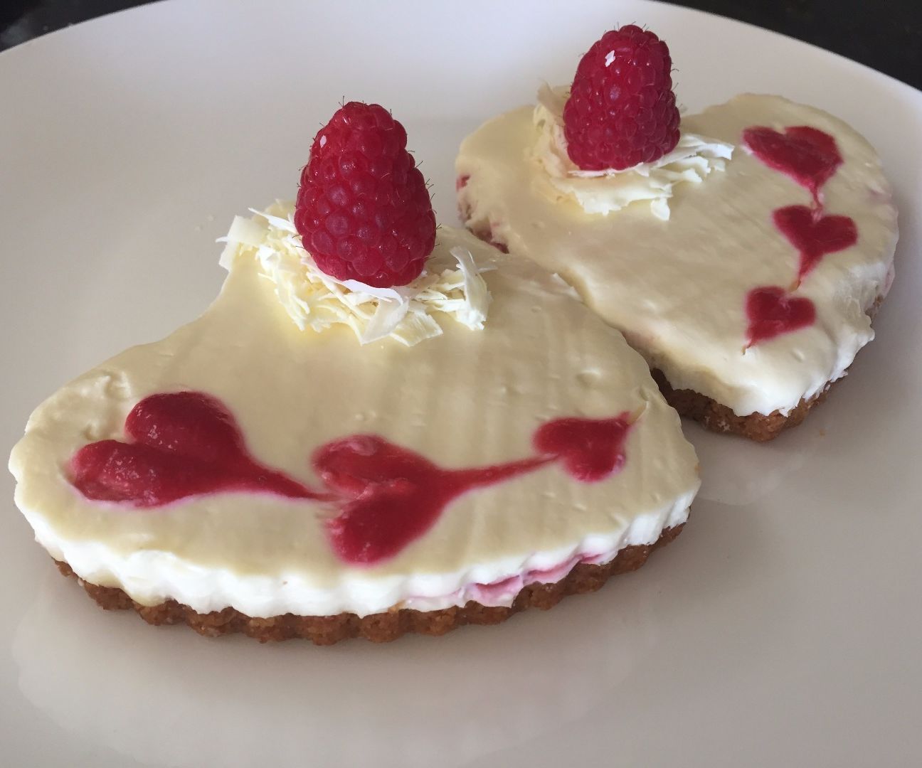 White Chocolate and Raspberry Cheesecakes for Two!