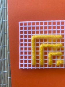 The Leaf Pattern With Yellow Yarn - Step 1