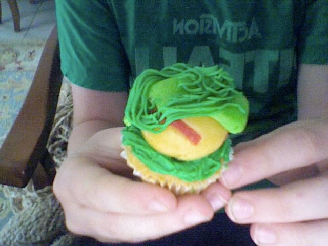 Zombie Brain Cupcakes