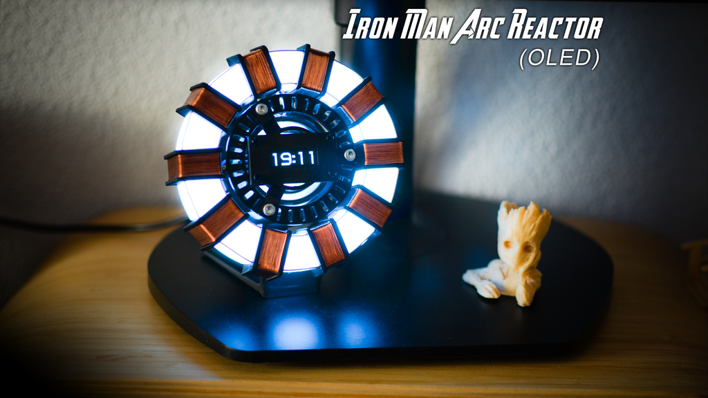 Iron Man Arc Reactor Clock (OLED Version) : 12 Steps (with