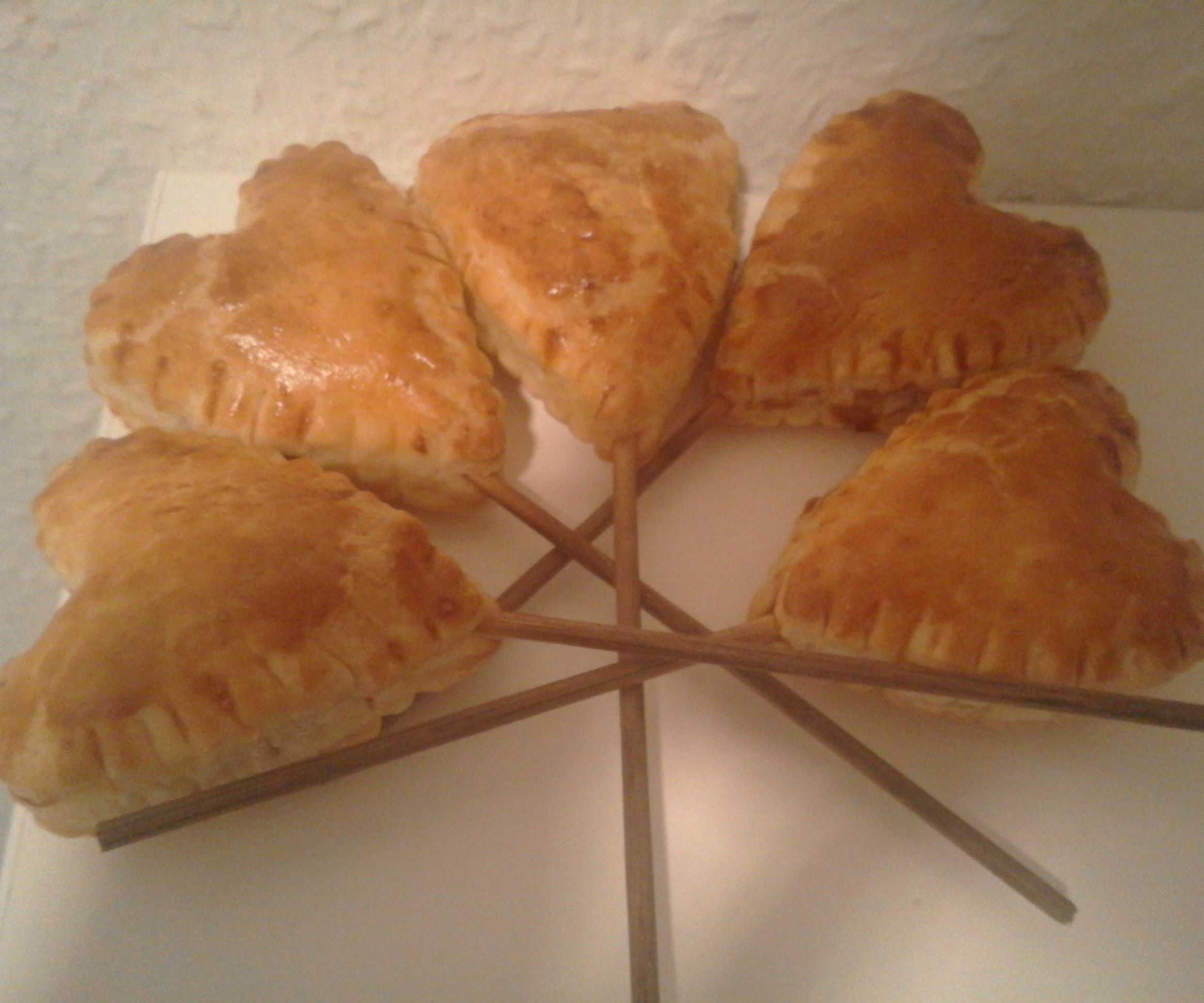 Puff Pastry Heart Lollipops