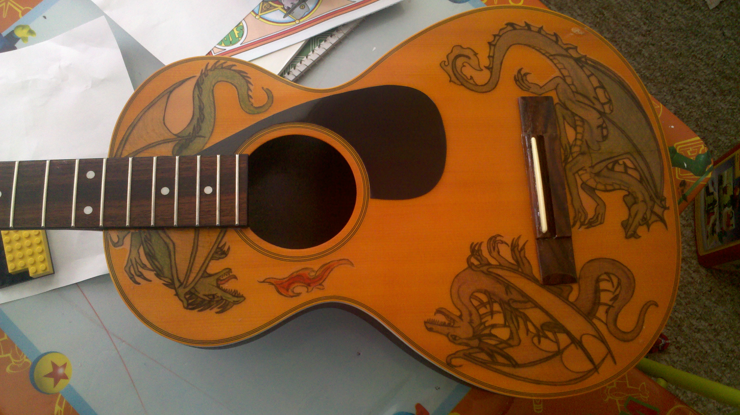 Personalizing a Guitar, Using Waterslides. (or, How to Turn a Free