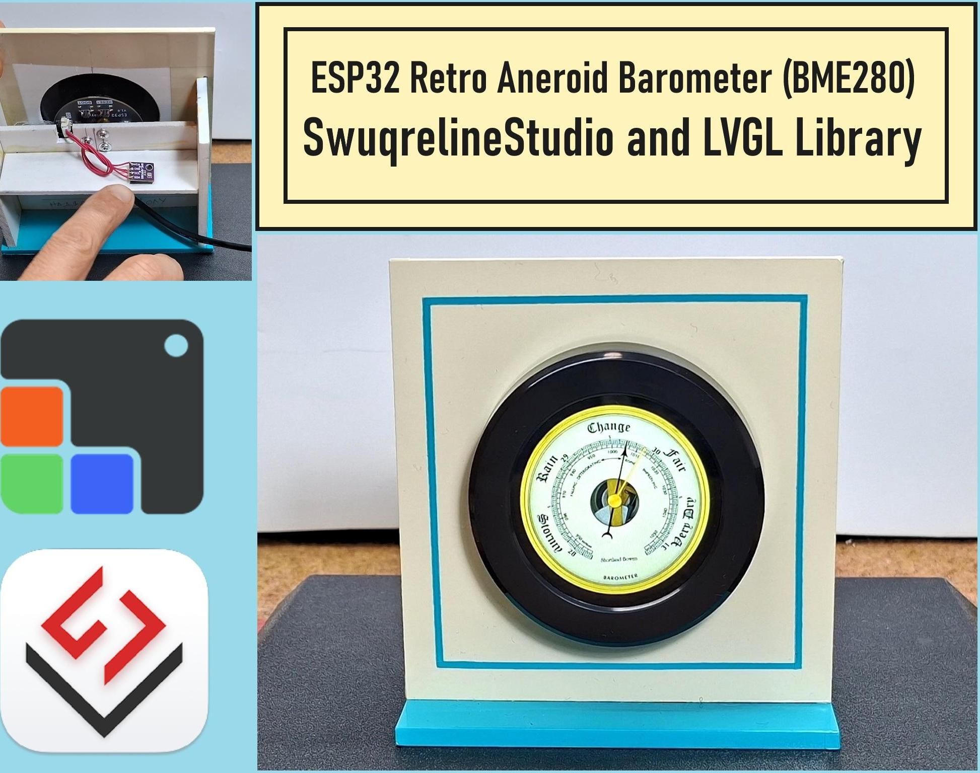 ESP32 Aneroid Barometer Using Squareline Studio and LVGL on CrowPanel Round Display