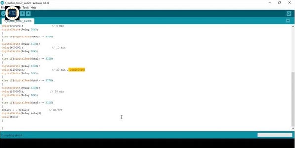 Open Arduino ID Software and Open Code and Set Time for Timer