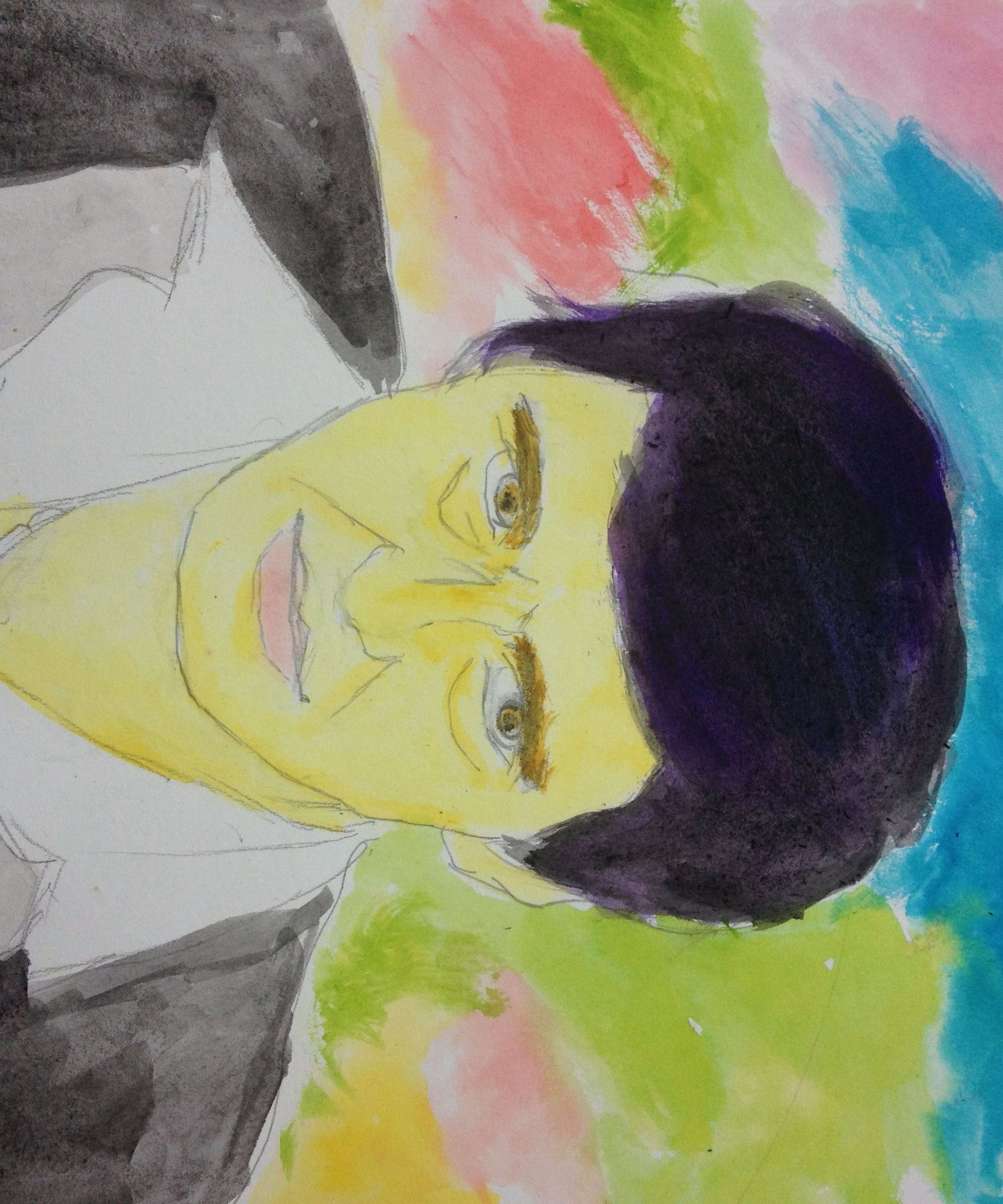 Watercolor Rainbow Portrait
