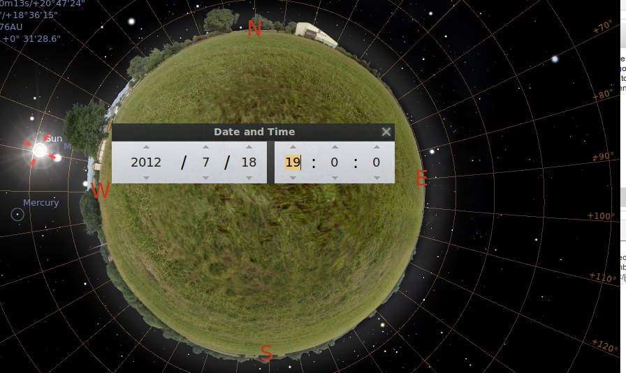 Use Stellarium (software) to Aim Solar Cookers.