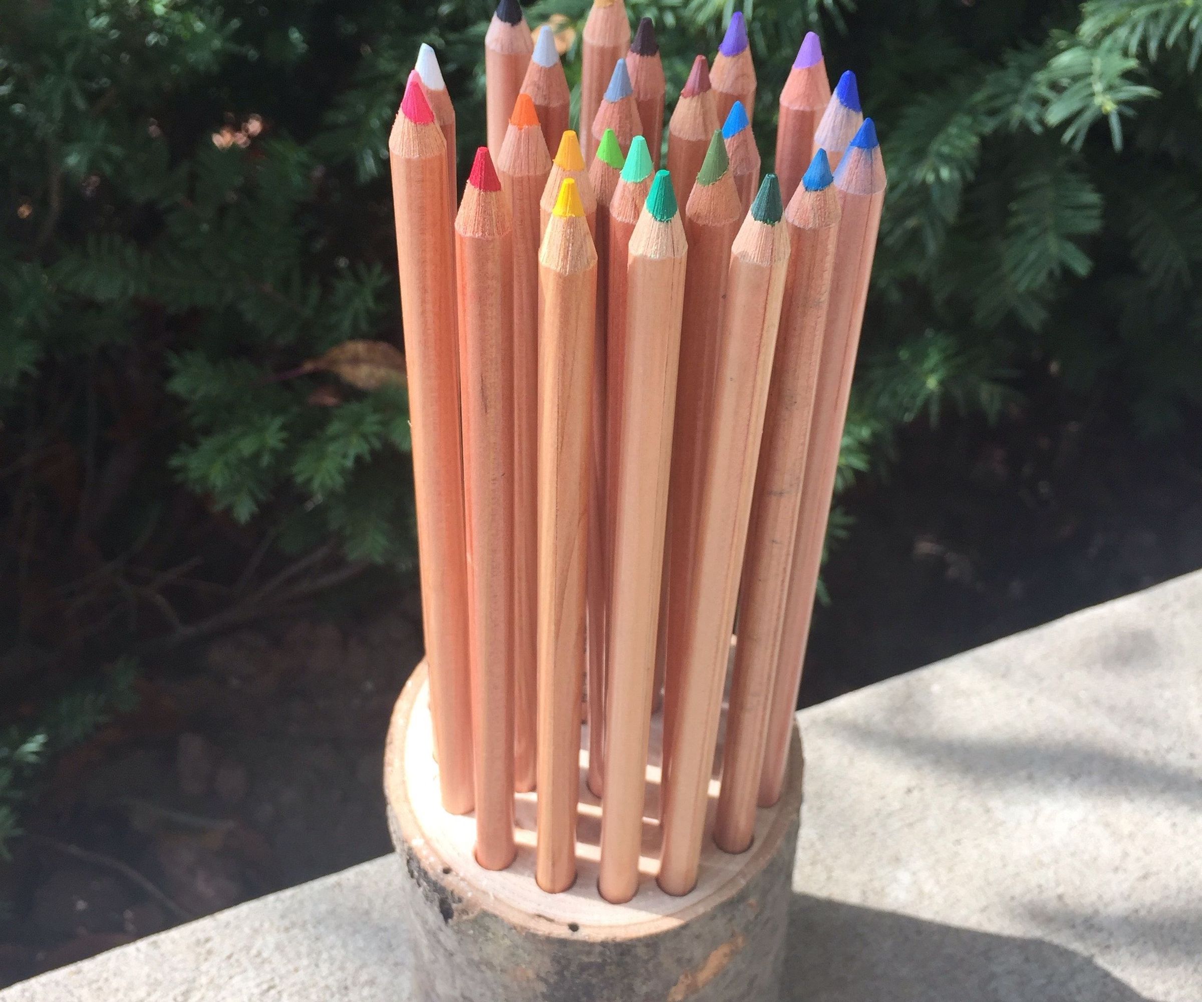 Rustic Log Pencil Holder