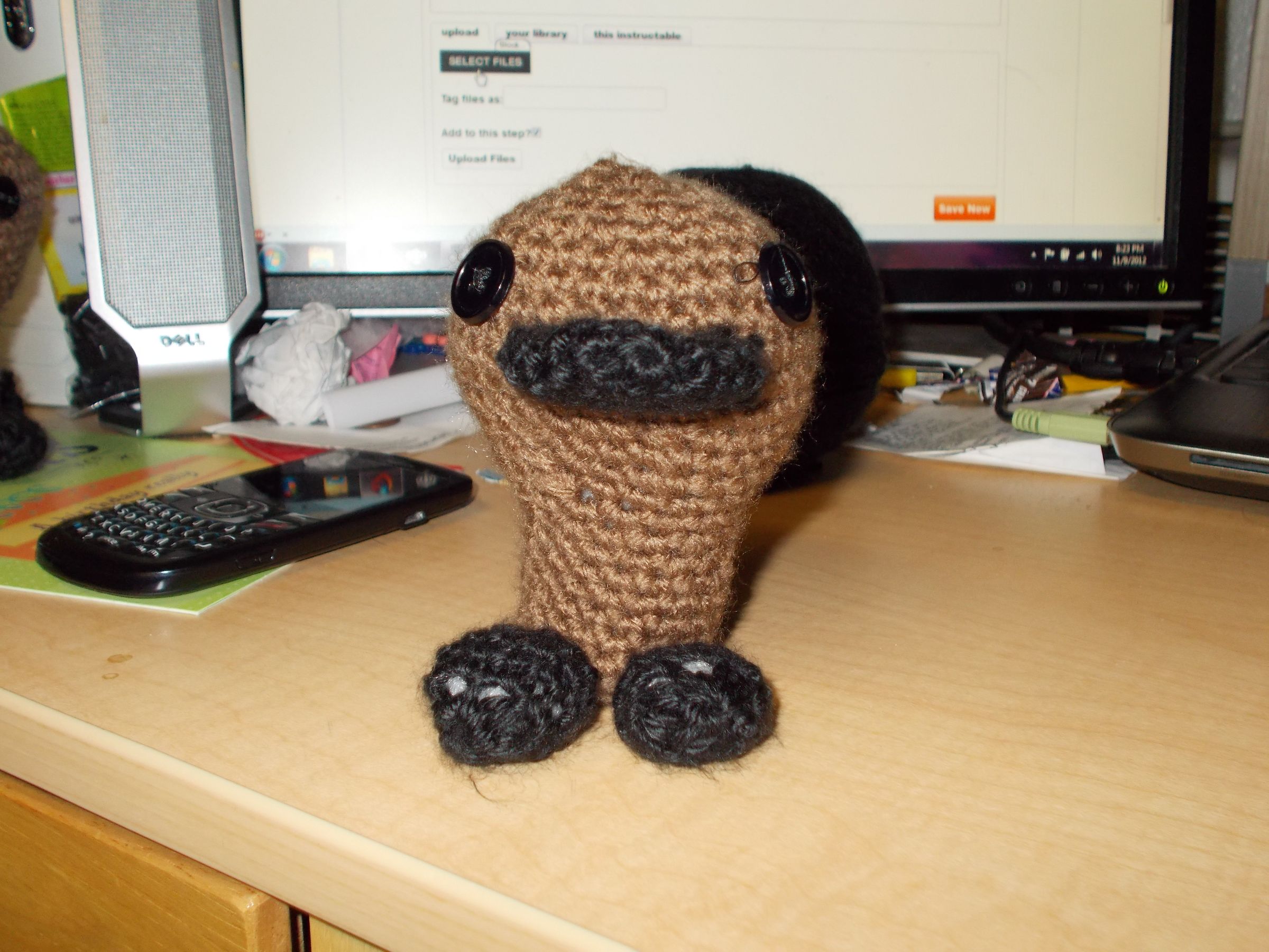 Making an amigurumi Platypus