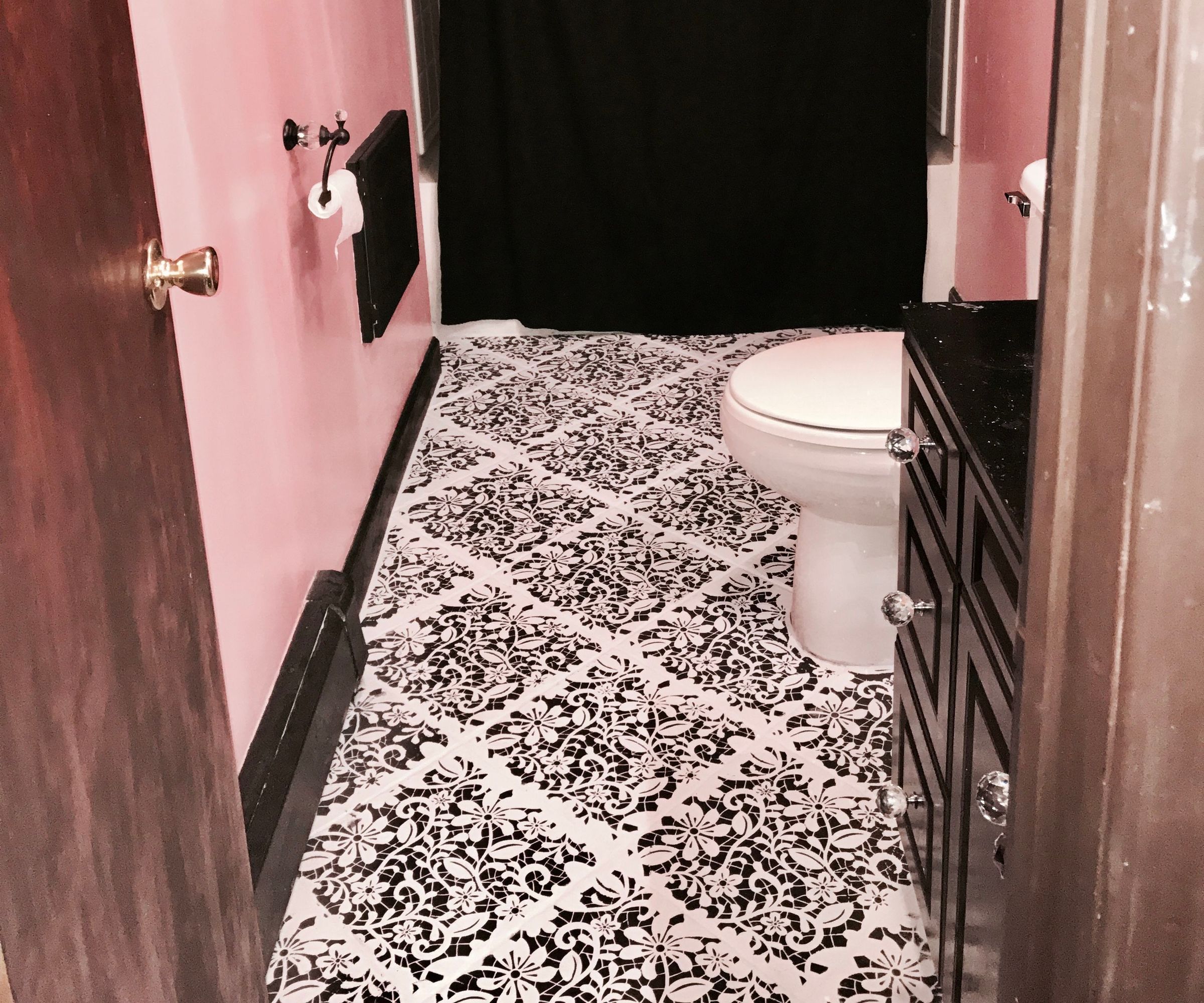 Bathroom Tile Floor Stencil 