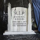 CNC routed pillared tombstone